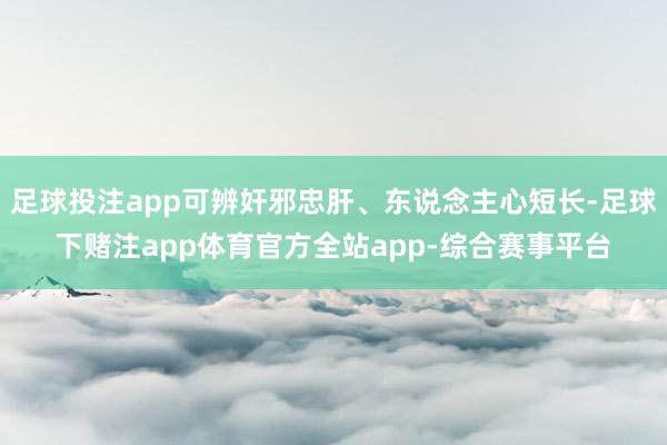 足球投注app可辨奸邪忠肝、东说念主心短长-足球下赌注app体育官方全站app-综合赛事平台