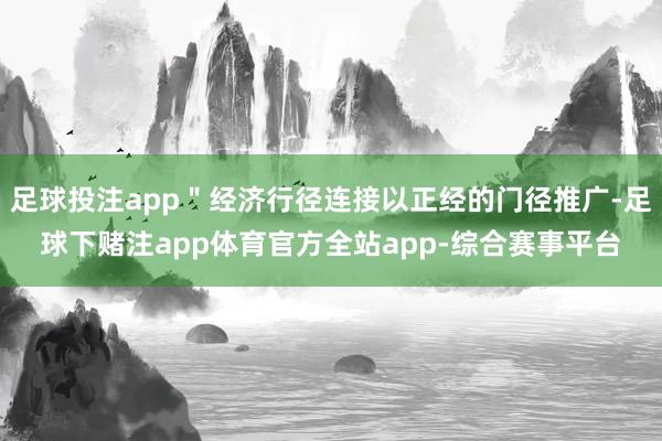 足球投注app＂经济行径连接以正经的门径推广-足球下赌注app体育官方全站app-综合赛事平台